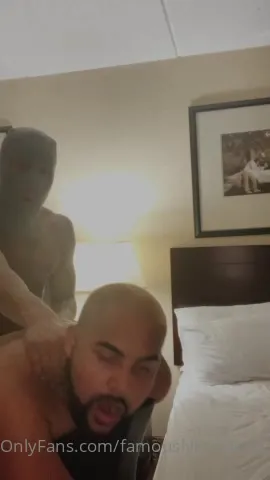 Gray balaclava on Adriana Chechik riding and sucking his cock hard