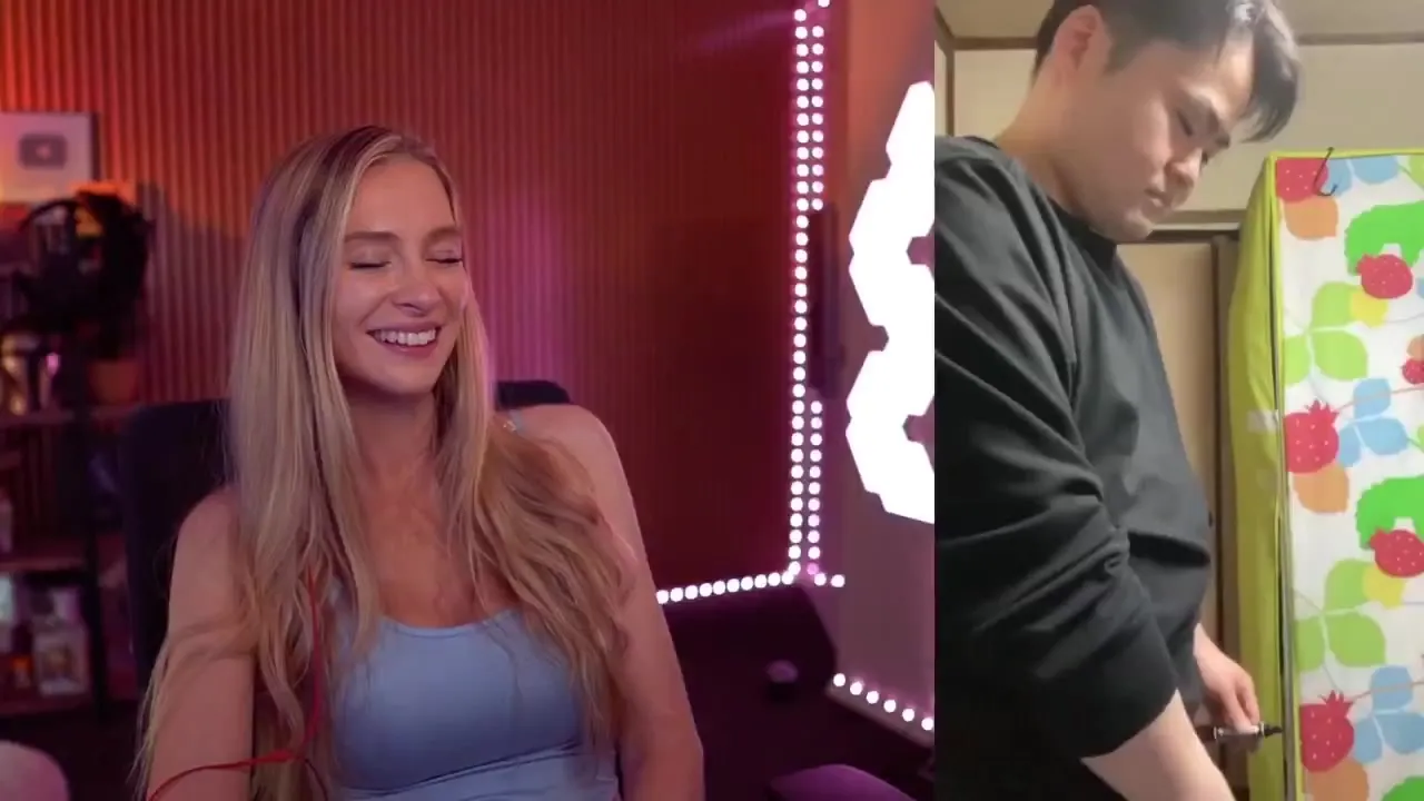 Bebahan gets nasty watching a split screen of facials, tits and bull rides