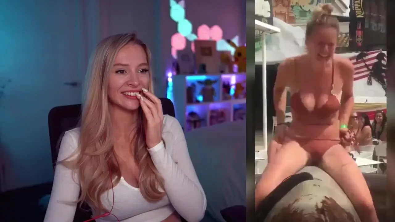 Watching hardcore clips and laughing through the blowjobs and fucking