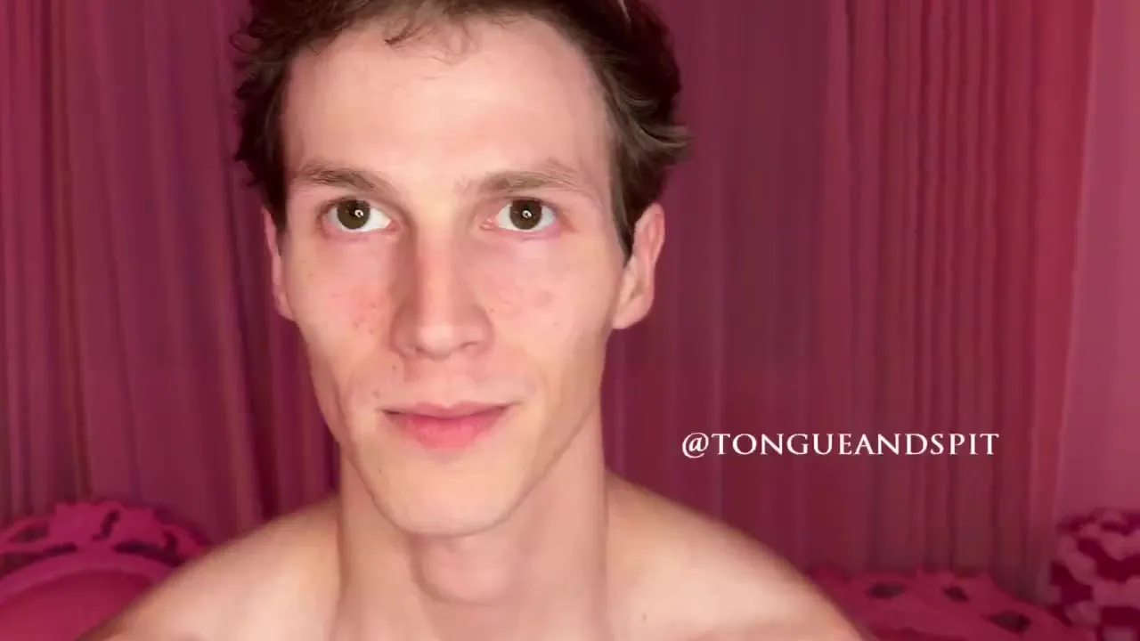 Spitting on his face, Irina Rivas drools straight into his wide-open eyes