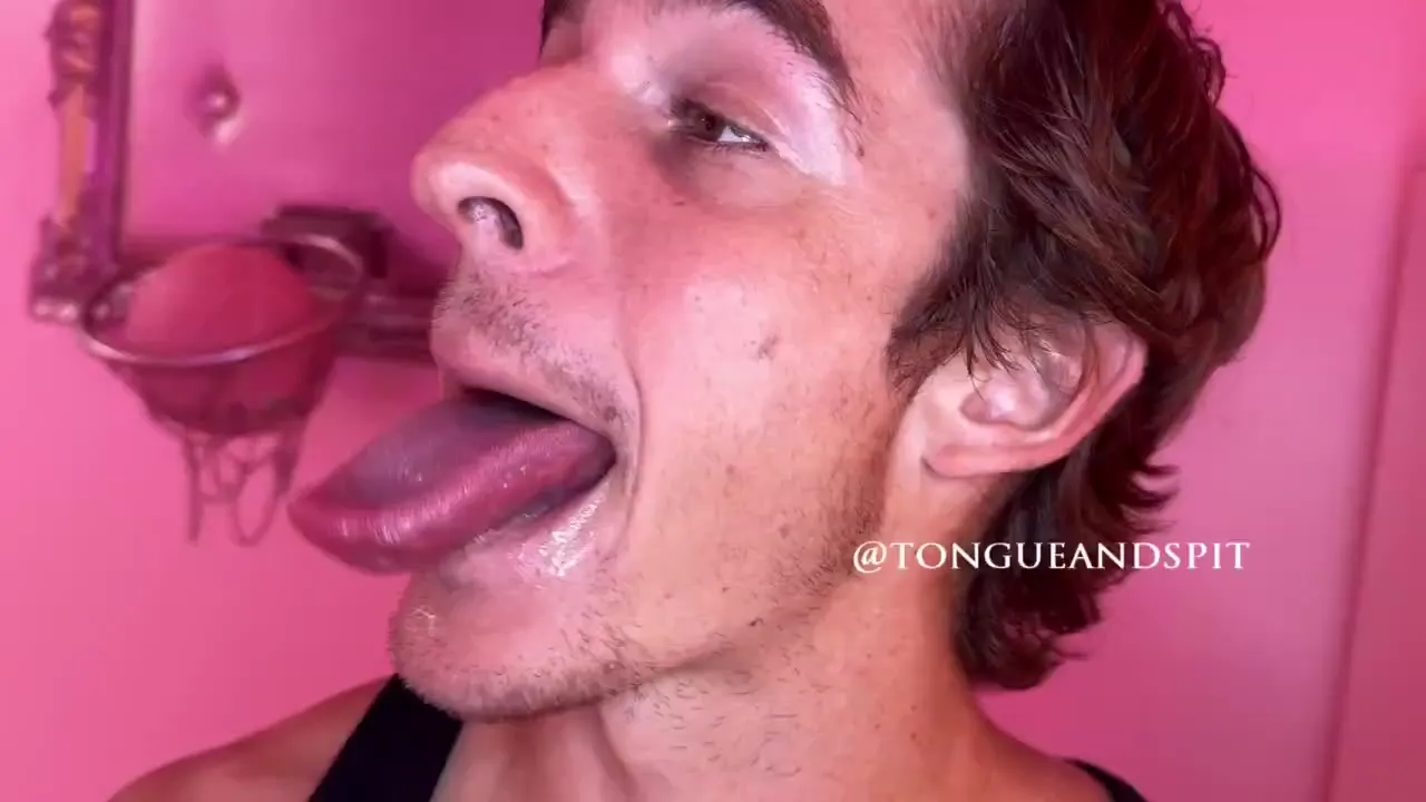 Irina Rivas watches his long tongue roll out, eyes rolling back in the pink room
