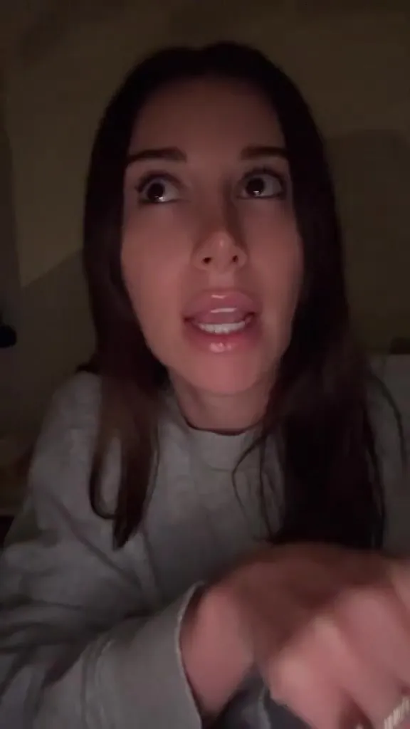 Mikaela Testa, sweatshirt slipping, flirty and needy with a ring on display