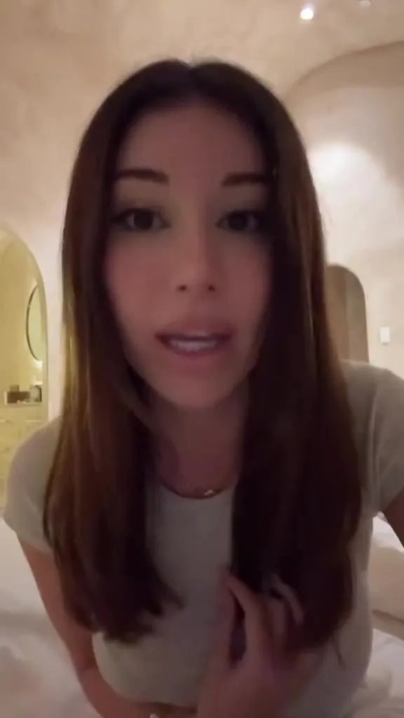 Mikaela Testa whispers dirty talk, playful and hungry as her hand rubs her chest