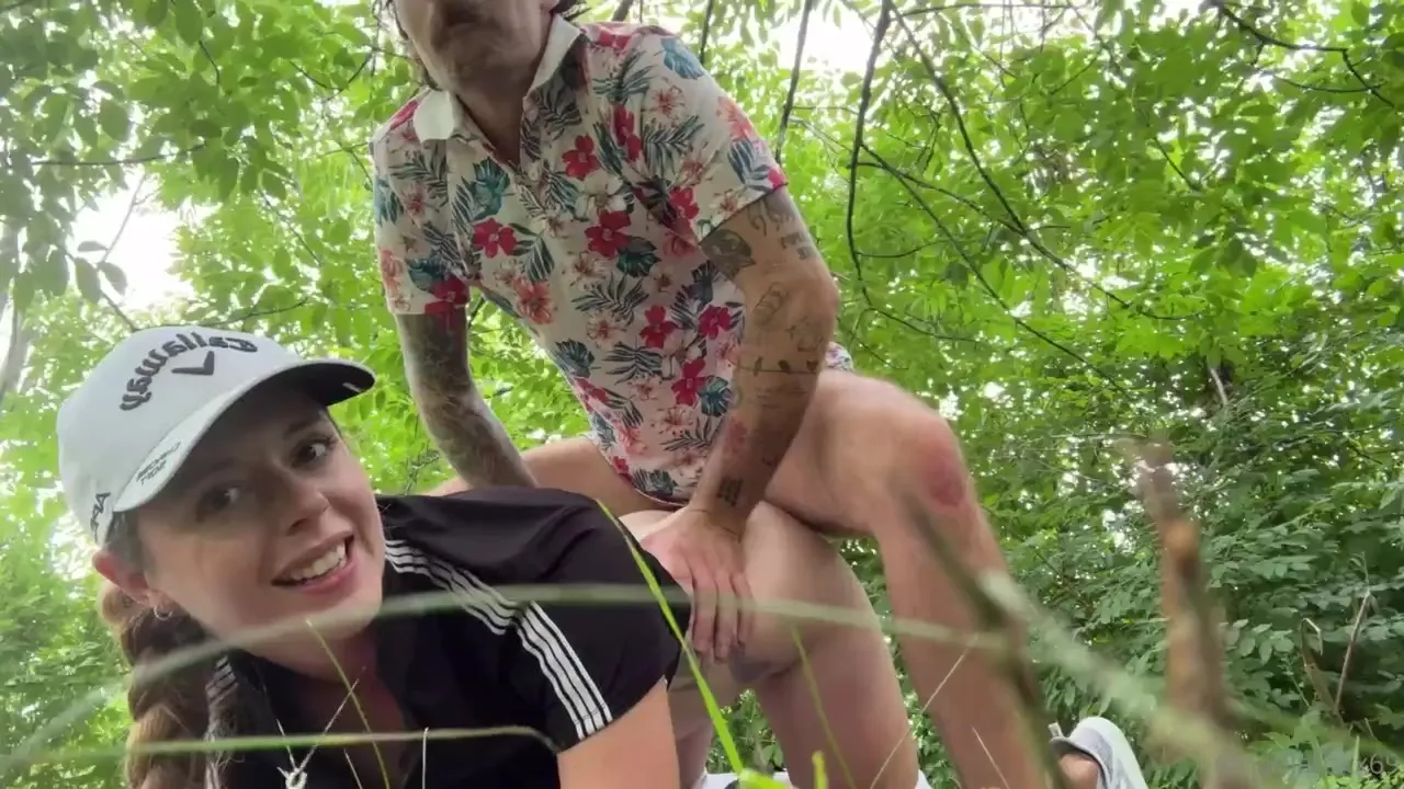Nadia Foxx sucks a thick dick outdoors, then gets hammered from behind on a blanket