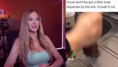 Bebahanofficial bites her lip and gets wetter watching bare asses bounce with a dirty grin
