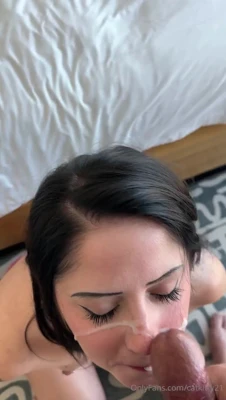 Catarina gets her pink-laced body buzzing and gets a messy facial finish