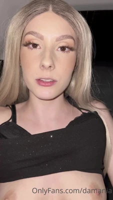 In a black top, Damania bares her tits and fingers her slit in the car until she cums