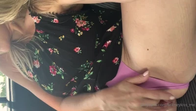 Britney rubs one out in the back seat, her moans filling the car