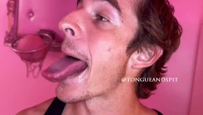 Irina Rivas watches his long tongue roll out, eyes rolling back in the pink room