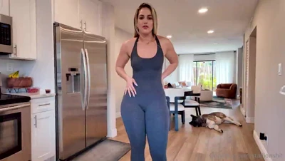 Riss peels her leggings down and bends over, flashing her ass like a total slut