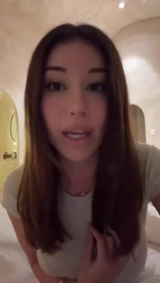 Mikaela Testa whispers dirty talk, playful and hungry as her hand rubs her chest
