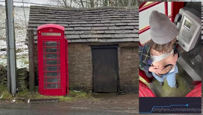 Serenity Cox flashes her boobs in a phone box and gasps at her own nerve