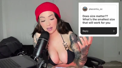 Willow Harper gets dirty answering fan questions, tits spilling out of her halter