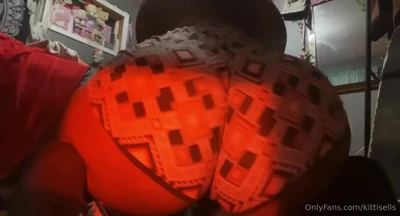 Nye Lt spreads her fishnet ass wide, panting for the toy in her pussy