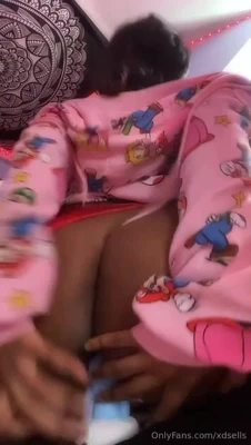 Nye Lt arches that bare ass in red panties and works her pussy with shuddering moans